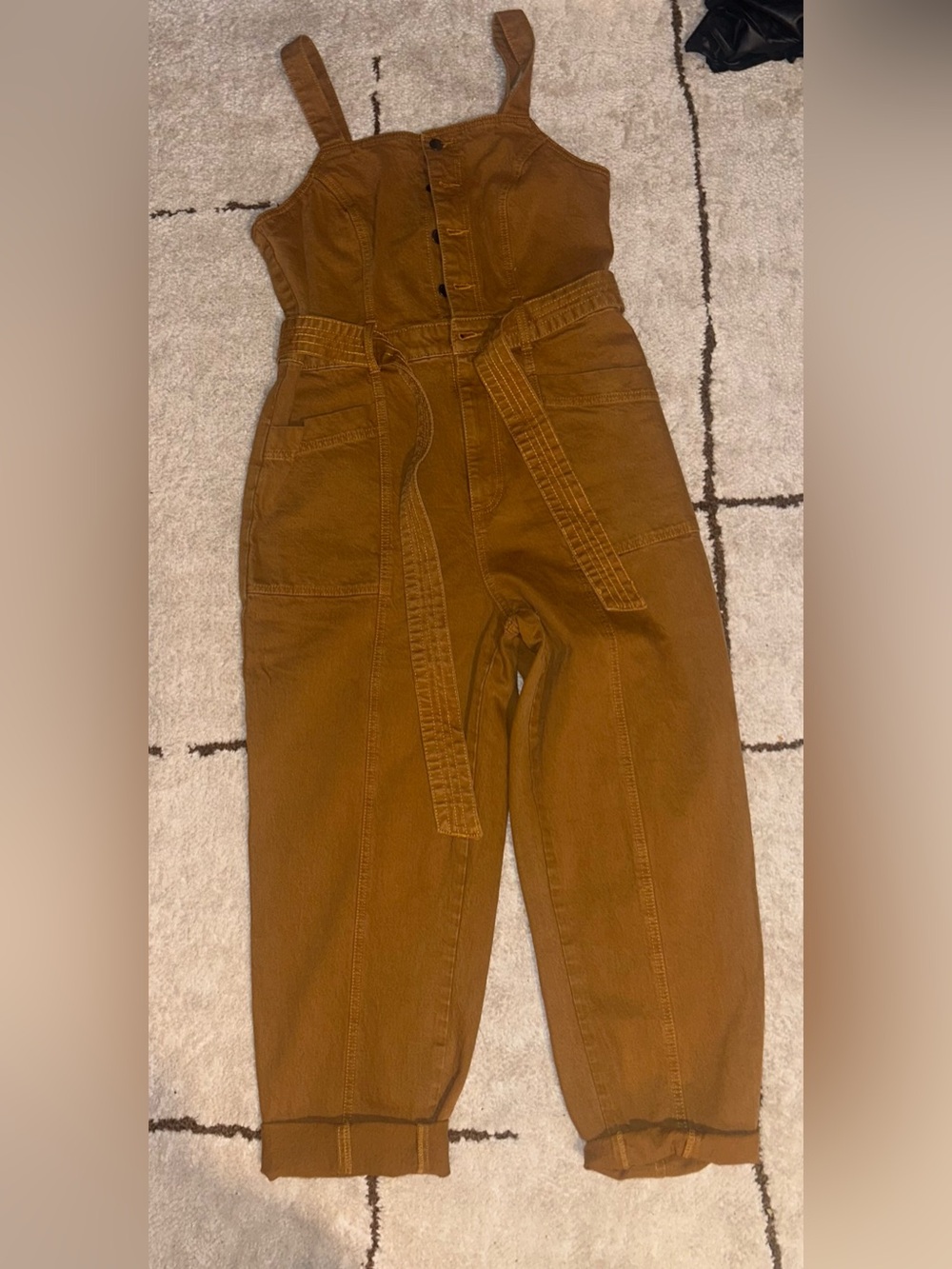 Fashion Nova Rust-Brown Utility Jumpsuit